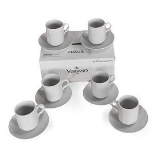 PLATO + TAZA CAFE PROVENZA BCO X6 /CAJ5