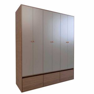 Placard 6 Puertas 6008 Nogal Gris 180 Cm