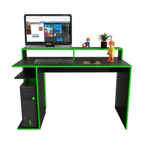Escritorio 3047Melamina 129 Cm 90 Cm60 Cm Negro Verde