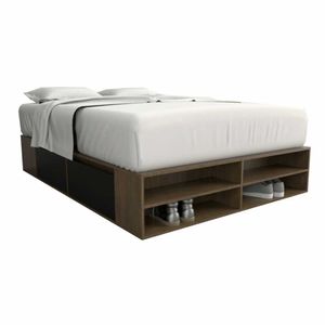 Cama 2 Plazas 6442 142 Cm Nogal Negro